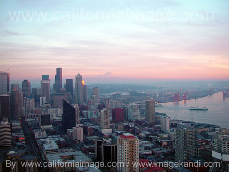 Seatle Skyline From Space Needle