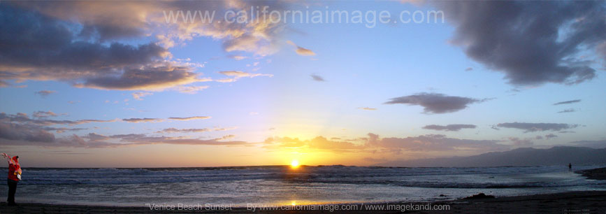 california beach sunset. Venice Beach Sunset Panorama